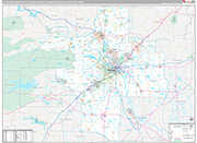 Little Rock-North Little Rock-Conway Metro Area Wall Map Premium Style
